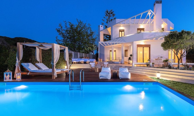 Ialyssos Villa | Enchanting Love White Villa with Ocean View & Private Pool