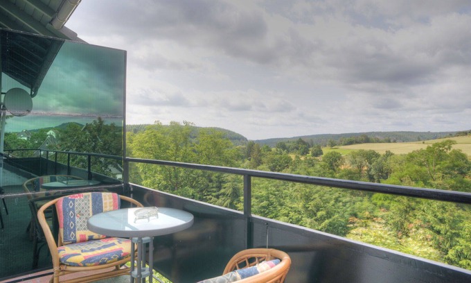 Bromskirchen Apartment | Inviting Apartment with Balcony, Pets Welcome & Lake View