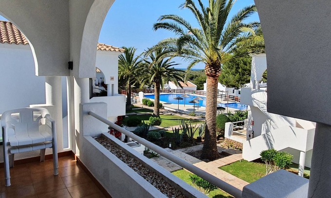 Port d'Addaia Apartment | Inviting Apartment with Pool and Ocean View Terraces