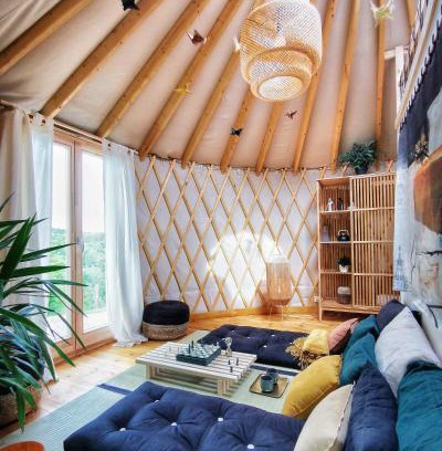 Wygielzow Other | Discover LushHills: Stylish Yurt with Hot Tub Retreat