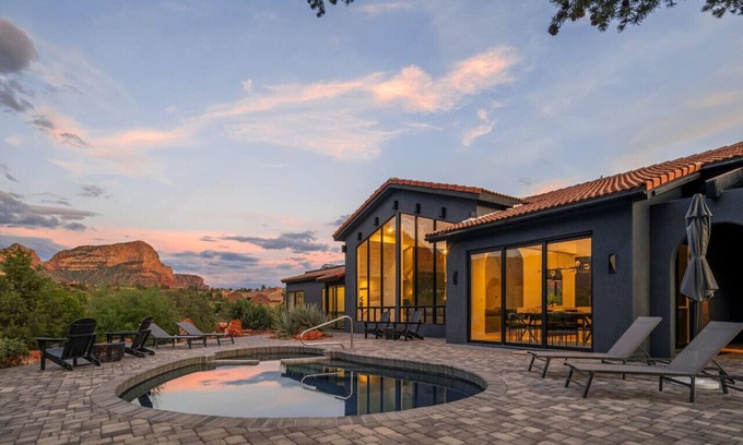 Sedona House | Lux 2-Acre Oasis: Pool, Spa, Views, Firepit
