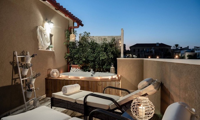 Old Town House | Elegant Rooftop Jacuzzi Retreat in Chania Old Port