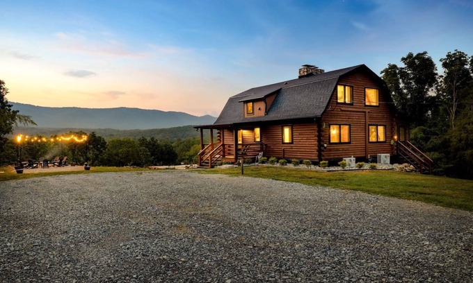 Rileyville Cabin | Secluded Luxe Log Cabin with Mountain Views & Family Amenities