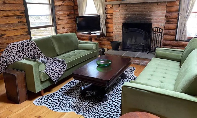 Great Barrington Cabin | Cozy Log Cabin Steps from Skiing, Hiking & Pet-Friendly Fun