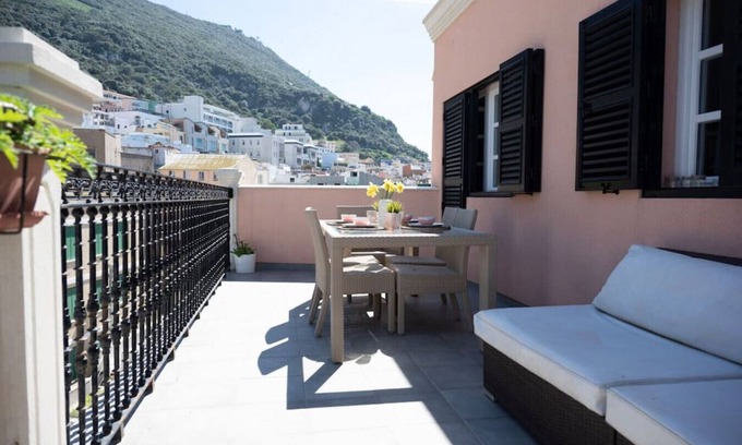 Gibraltar Apartment | Elegant Penthouse Studio with Terrace & Family Amenities