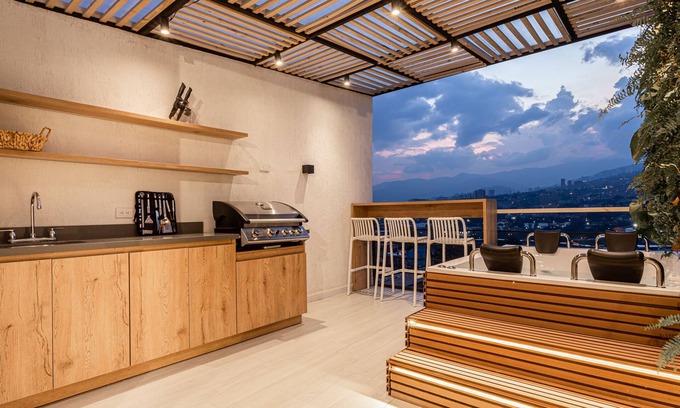 Medellin House | Indulgent Escape with Private Jacuzzi and Scenic Views