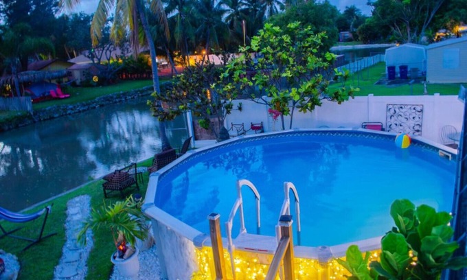 Hallandale Beach House | Relax at Luxe Zen Water King with Private Heated Pool