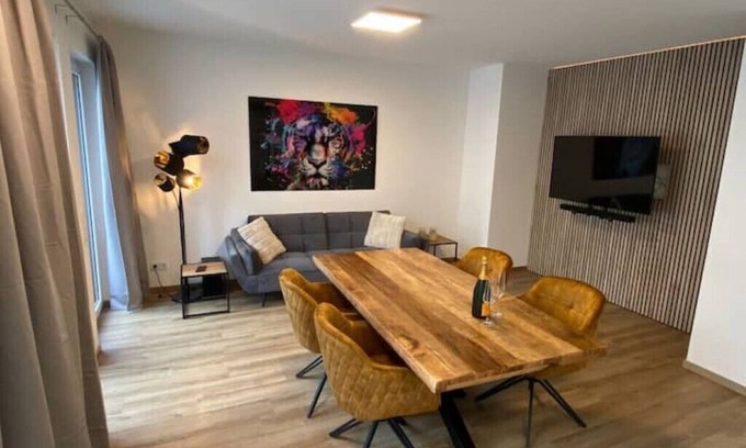 Echternacherbruck Apartment | Riverside Retreat with Infrared Sauna and Family-Friendly Perks