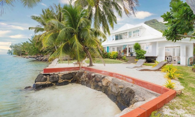 French Polynesia House | Elegant 4BR Oceanfront Villa with Spa & Hot Tub Retreat