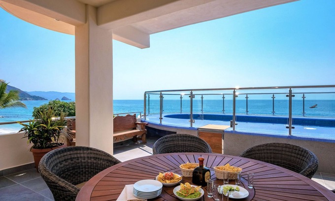 South Shore Hotel Area Villa | Beachfront Villa with Private Pool & Ocean Views in PV
