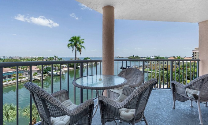 St. Pete Beach Condo | Elegant 5th Floor Condo with Breathtaking Gulf & Bay Views