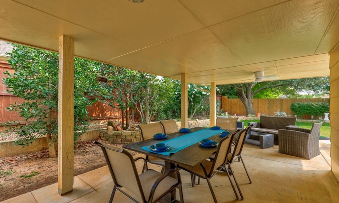 Central Oklahoma City House | Family Retreat with Game Room & Expansive Patio Oasis