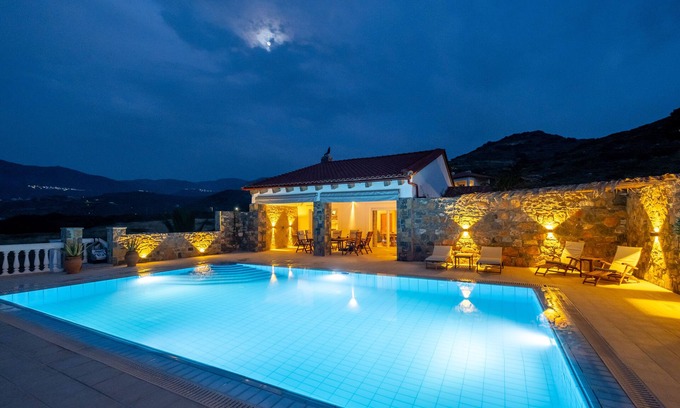 Mochlos Villa | Elegant Waterfront Mansion with Pool and Direct Water Access
