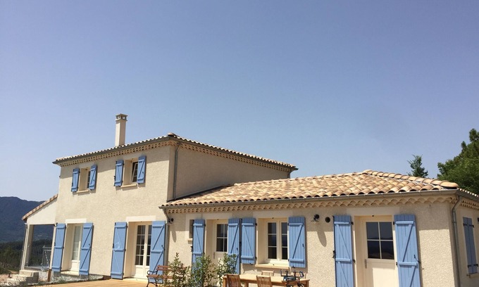 Chambonas Villa | Modern Villa with Overflow Pool and Scenic Views