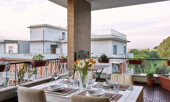 Pigneto Apartment | Elegant Terrace Retreat Near Rome's Vibrant Center