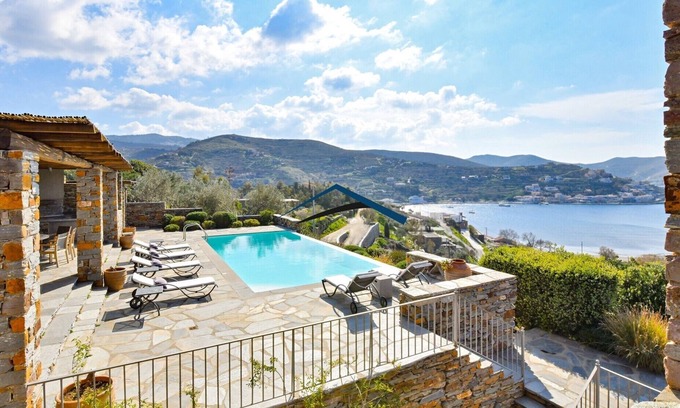 Vourkari Villa | Elegant Villa in Vourkari with Pool and Ocean Views