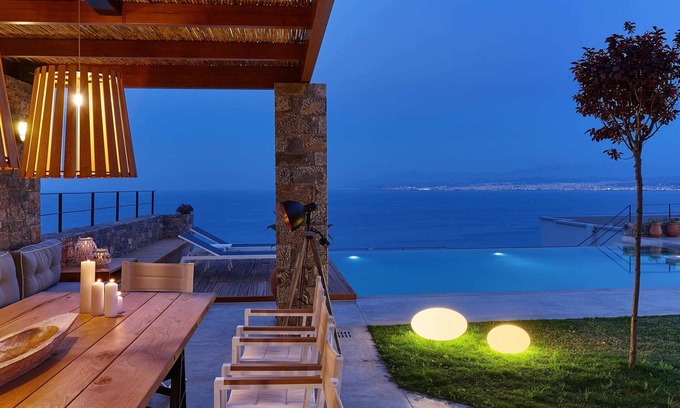 Palaiokastro Villa | Elegant Villa with Oceanfront Pool and Spa Retreat