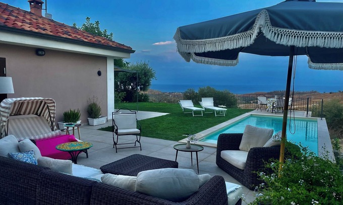 Santa Caterina dello Ionio Villa | Elegant Villa with Private Pool and Ocean View Awaiting You