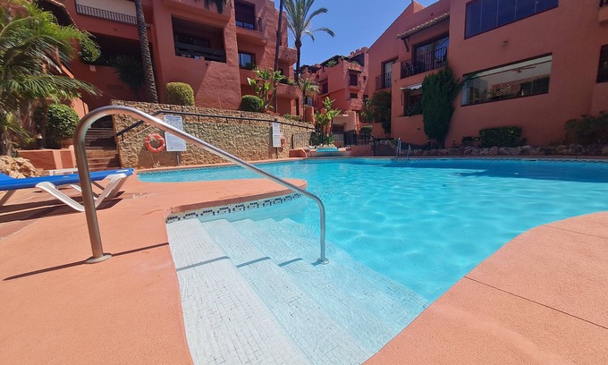 Elviria Apartment | Stunning Oceanfront Penthouse with Pool, 150m to Beach