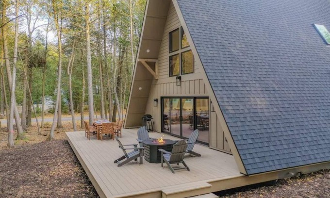 Egg Harbor House | Family-Friendly A-Frame with Lake Access & Ocean Views