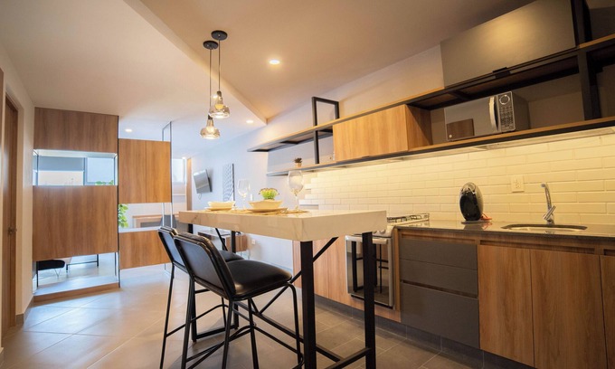 San Andres Cholula Apartment | Stylish Loft in Missum with Spa and Family Amenities