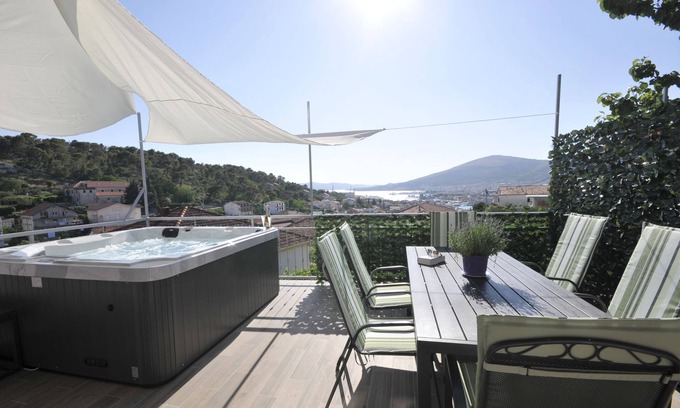 Trogir Apartment | Unwind in a Private Hot Tub with Breathtaking Views