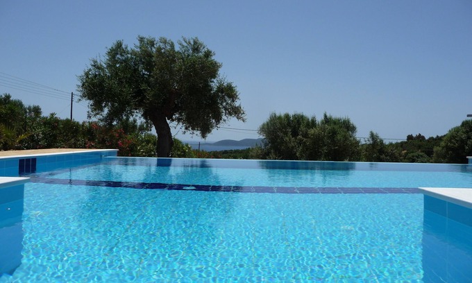 Pylos-Nestoras Villa | Elegant Country Villa with Pool and Ocean Views