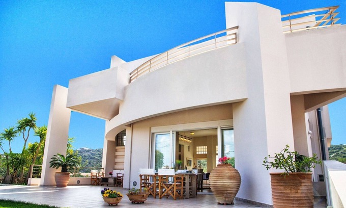 Prina Villa | Elegant Villa Blanche in Crete | Steps from the Beach