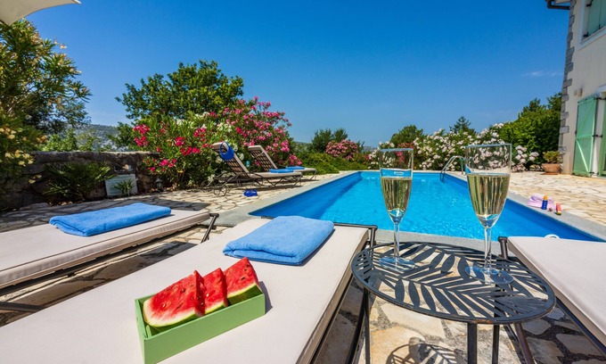 Tribalj Villa | Villa Tribalj: Private Oasis with Heated Pool & Ocean Views