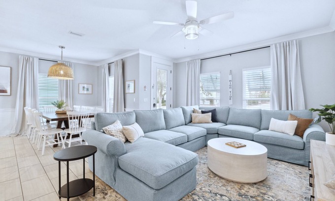Villages of Crystal Beach House | Designer Beach Retreat with Pool & Kid-Friendly Amenities