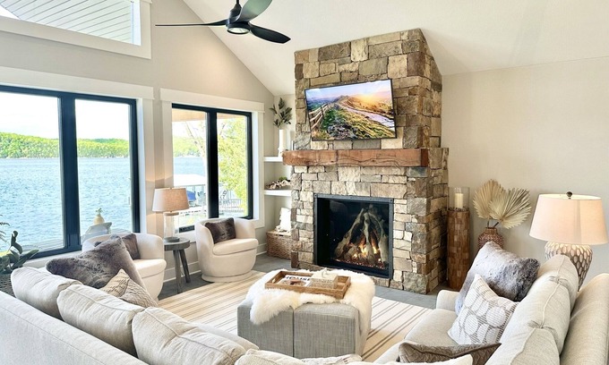 Roach House | Family-Friendly Lakefront Retreat with Private Dock & Firepit