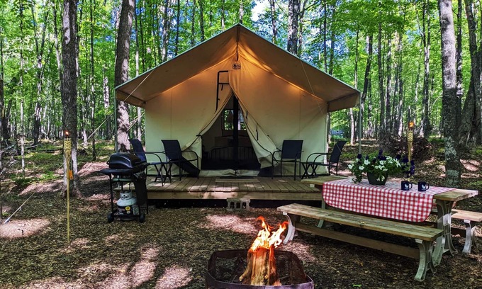 Phelps Apartment | Discover 1920's John Dillinger's Glamping Tent & Spa Oasis