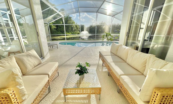 Chatham Park House | Elegant Home Near Disney with Pool & Lake Sunset Views