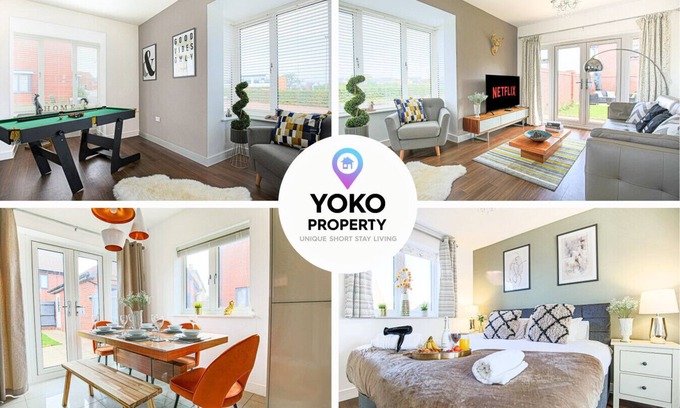 Milton Keynes House | Spacious Luxury House with Pool Table and Smart TV