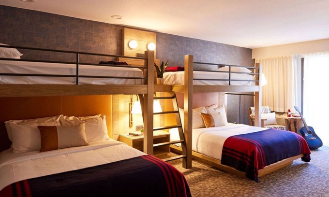 Orchard District Apartment | Nature-Inspired Bunk Bed Room in Bend, OR with Spa & Pool