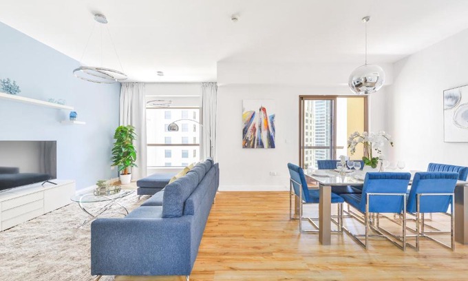 Dubai Marina Apartment | Elegant JBR 2BR Retreat with Beach Access & Pool