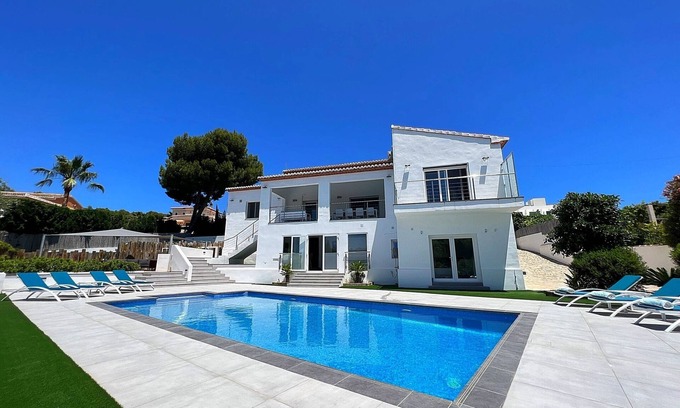 Urbanizacion La Mandarina Villa | Stylish Ibiza Villa with Ocean View and Private Pool