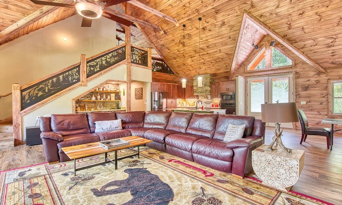 Maggie Valley Cabin | Exquisite Newly Built Cabin with Pool & Spa, Sleeps 12