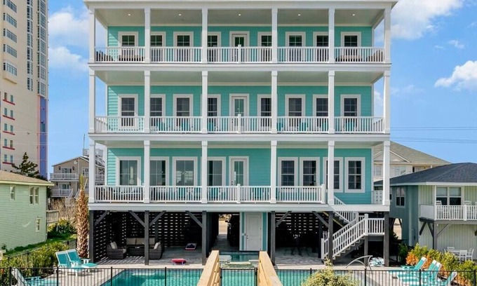 Cherry Grove Beach House | Beautiful Oceanfront Home with Private Pool & Spa Amenities