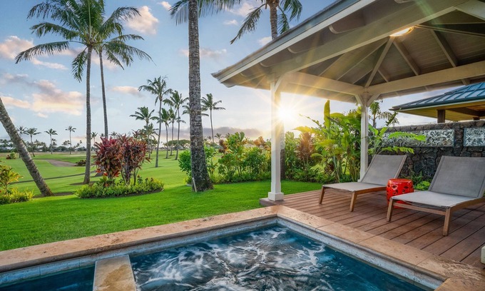Poipu House | Elegant Ocean View 4 Bedroom Home with Spa & Restaurant