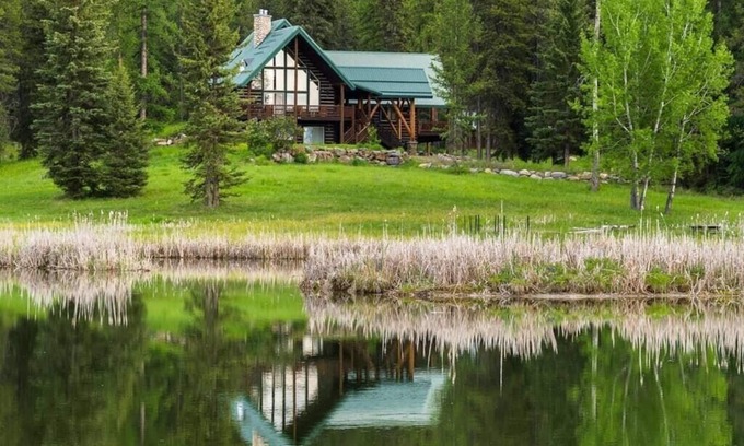 Whitefish House | Elegant Private Home with Scenic Pond and Spa Amenities