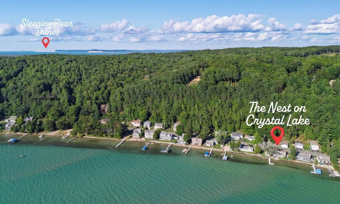 Lake Township House | Relaxing Crystal Lake Getaway with Private Beach Access