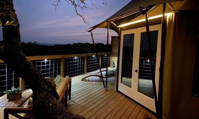 Oatmeal Cabin | Tranquil Tent Retreat with Hot Tub and Scenic Views