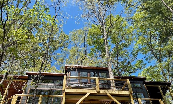 Morganton House | Enchanting Treehouse Retreat in Blue Ridge with Hot Tub