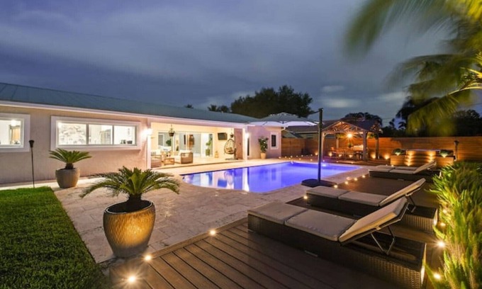 Lake Clarke Shores House | Elegant Oceanfront Escape with Heated Pool & Spa