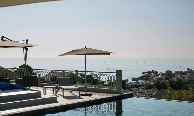 Figarella Villa | Exquisite Villa with Ocean View & Pool for 14 Guests
