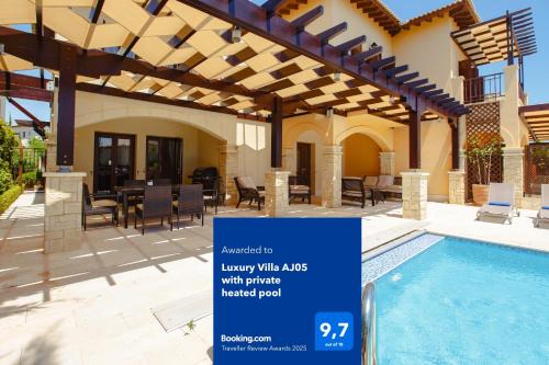 Kouklia Villa | Elegant Villa AJ05 with Private Heated Pool & Ocean View