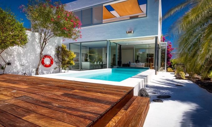 Guatiza Villa | Serene Guatiza Villa with Sea Views & Heated Pool