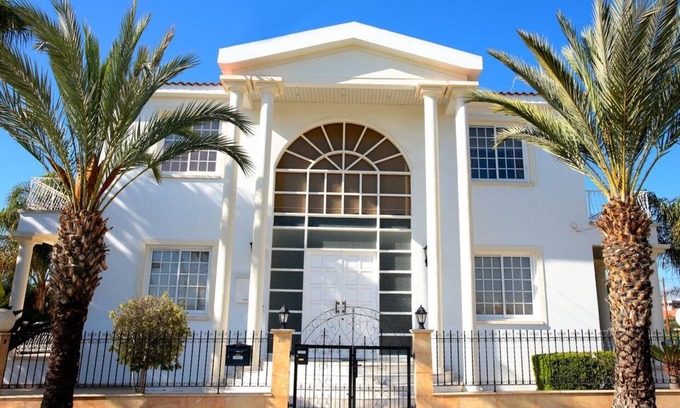 Aradippou Villa | Elegant Villa Steps from Larnaca Beach with Pool & Spa