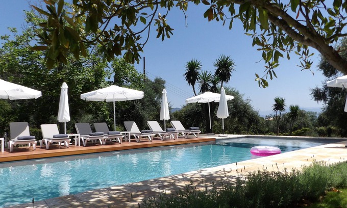 Dassia Villa | Elegant Villa with Sea View & Private Pool Near the Beach